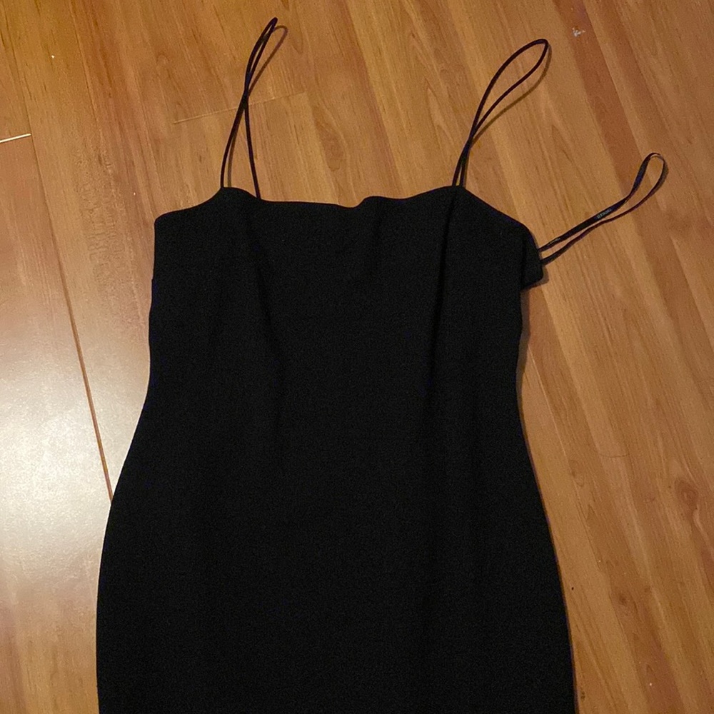 Black dress with side slit